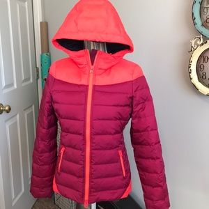 American Eagle Puffy Jacket orange/ magenta size medium